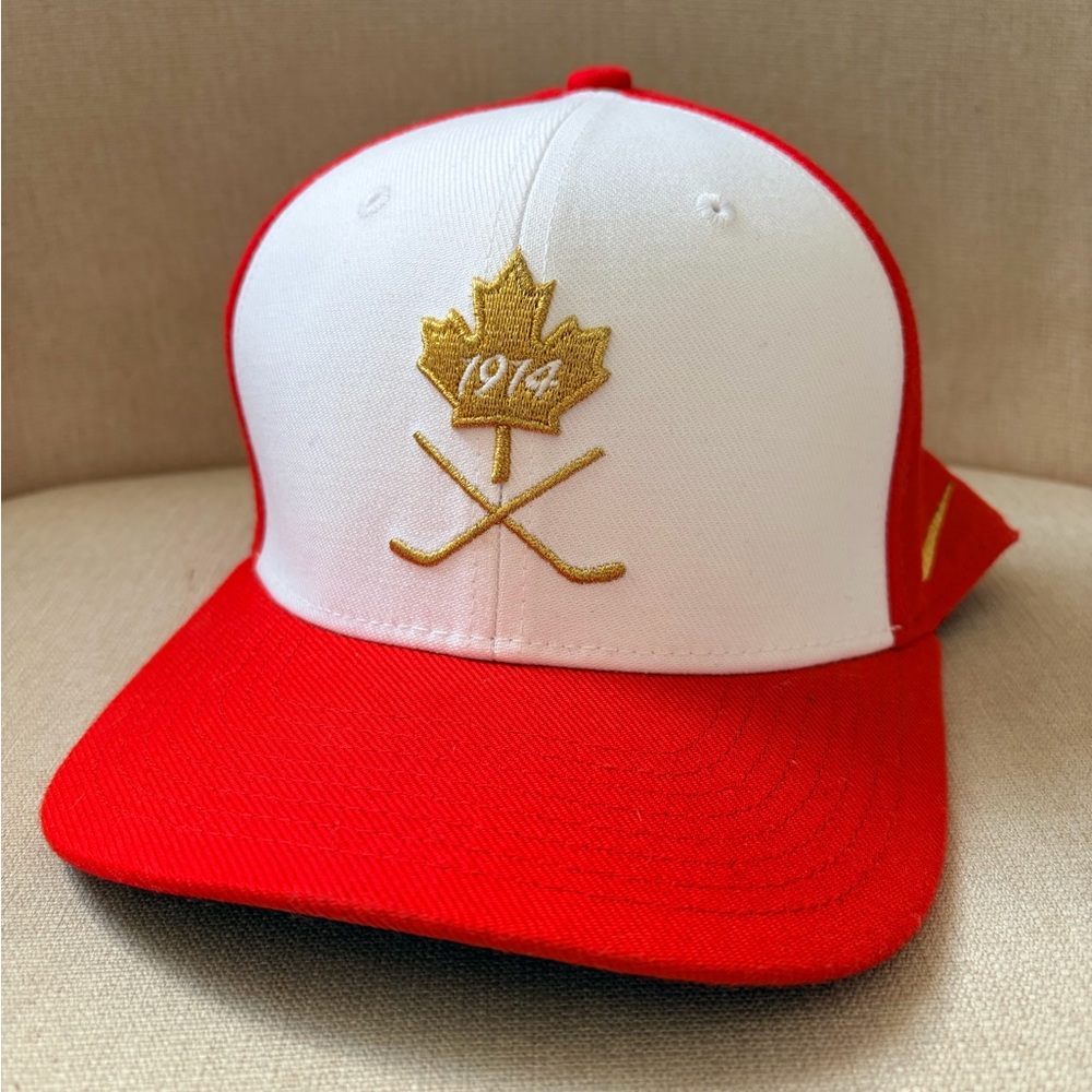 Nike White and Red Hockey Canada 100th Anniversary Cap